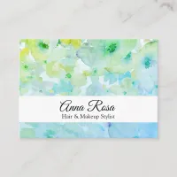 *~* Girly Popular Floral Turquoise Green Beauty Business Card