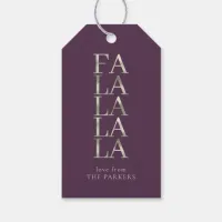 Purple Green Christmas Fa La La ID1009 Gift Tags