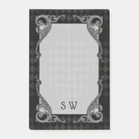 Steampunk Goth Monogrammed Post-it Notes