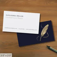 Simple Luxury Gold Quill Business Card