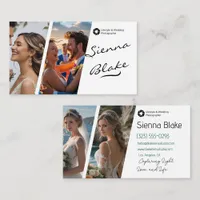 4 Photographs Modern Elegant Wedding Photographer  Business Card