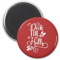 deck the halls Typography Holidays Magnet