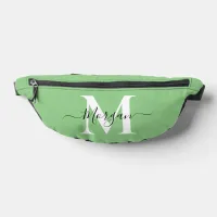 Personalize Monogram Initial Name Sage Green Fanny Pack