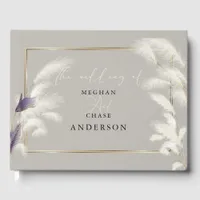 Elegant Pampas Grass Amethyst Anthurium Guest Book