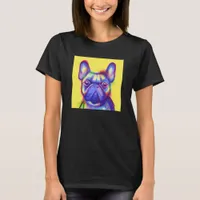 Watercolor French Bulldog on a Yellow Background T-Shirt