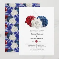Red White and Blue 4th of July Rehearsal Dinner Invitation