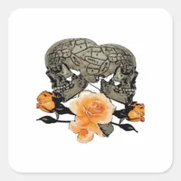 Funny Halloween Till Death Do Us Part Design Square Sticker