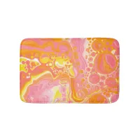 Pink and Orange Fluid Art Bath Mat