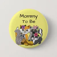 Mom to be Woodland Forest Animals Baby Shower   Bu Button
