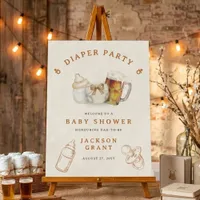 Gender Neutral Beer Diaper Baby Shower Welcome Foam Board