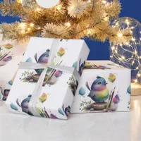 Adorable Watercolor bird Wrapping Paper