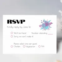 Vibrant Rainbow Floral Wedding RSVP Card