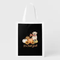 It’s Fall Y’all Dog Leopard Pumpkin Creative Style Grocery Bag