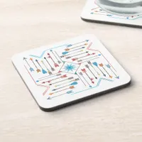 Boho Arrows and Sun V11 Sq ID748 Beverage Coaster
