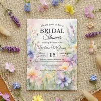 Romantic Chic Watercolor Wildflower Bridal Shower Invitation
