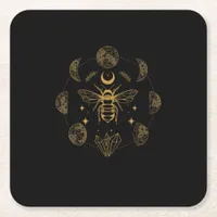 Cottagecore Bee Mystical Magical Goblincore Moon P Square Paper Coaster