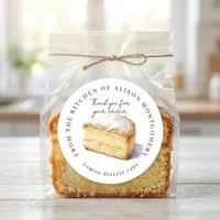 Watercolor Yellow Lemon Cake Home Bakery Thank You Classic Round Sticker