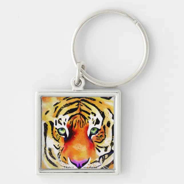 Capturing the Majesty: A Tiger's Gaze Keychain