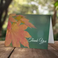 Fall Colored Leaves Funeral Memorial Sympathy Thank You Card