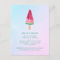 One in a Melon Ice Cream 1st Birthday Party Postcard