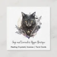 Black Cat Square Business Card