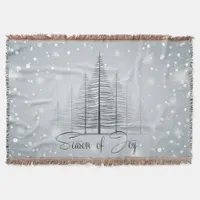 Season of Joy Winter Trees Throw Blanket