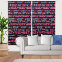 Vibrant Groovy Retro Multicolor Stylish Hippie Blackout Curtains