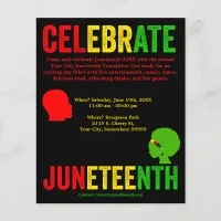 Celebrate Juneteenth Freedom Day Red Yellow Green Flyer