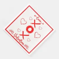 Valentine's XOXO with Hearts in Red | Paper Dinner Napkins