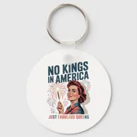 No Kings In America Fabulous Queens Pride 2025 Des Keychain