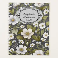 Elegant Dark Garden Anemones with Lush Greenery Planner