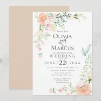WEDDING | Spring Pastel Watercolor Flowers Invitation