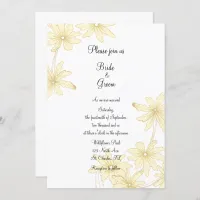 Pale Yellow Daisies Wedding Invitation