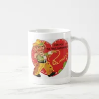 Vintage Valentine Cowboy Hog Coffee Mug