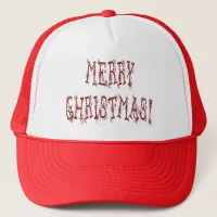 Merry Christmas Bauble and Stars Font Trucker Hat