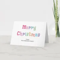 Multicolor Merry Christmas Folded Greeting Card