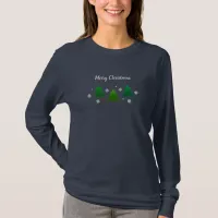 Christmas tree forest, snowflakes, red blue dots T-Shirt