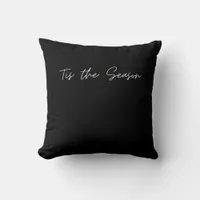 Neon Tis The Season Sign Throw Pillow