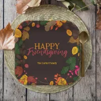 Autumn Leaves Acorns Berries Friendsgiving Dinner Paper Plates