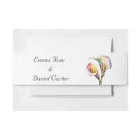 Elegant Watercolor Calla Lilies Romantic Floral Invitation Belly Band