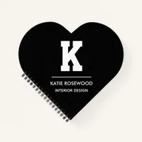 Minimalist Black and White Modern Monogram Case-Ma Notebook