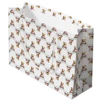 Cute Teddy Bear on a Fluffy Cloud Pink PJs Large Gift Bag