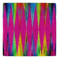 [Rainbow Fiesta] Harlequin Geometric Hot Pink Trivet