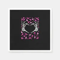 Skeleton Hand Heart Valentines Day Funny Viral Napkins