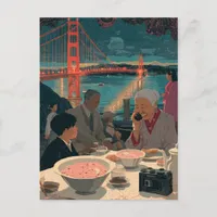 A Scenic Dinner at the Bridge Postcard