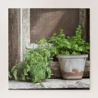 Pretty Plants in Rustic Window Jigsaw Puzzle