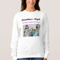 Grandma's Angels | Personalized Photo and Names Sweatshirt