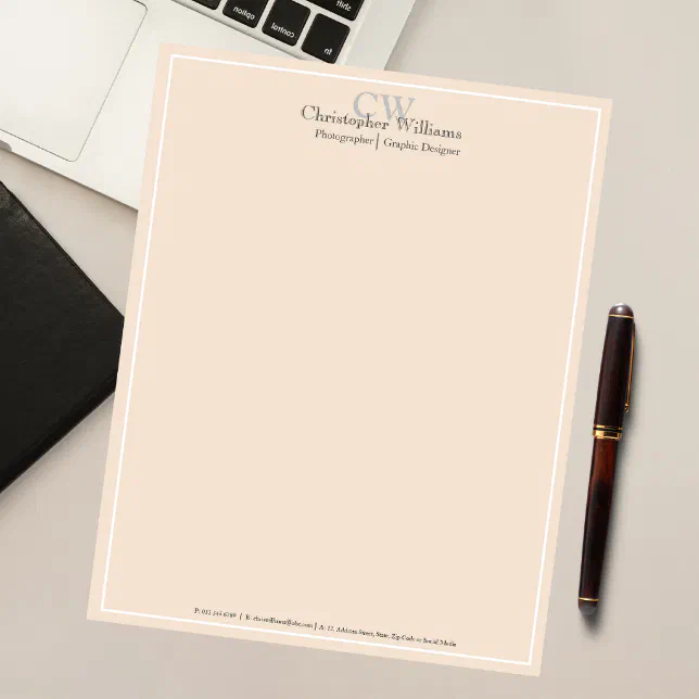 Professional Beige Minimalist Notepad