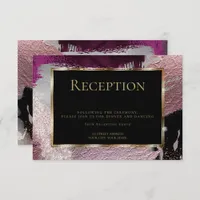 Reception | Modern Faux Metallic Berry Strokes Invitation