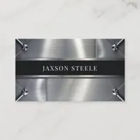 Brushed Metal Industrial Professional Business Card